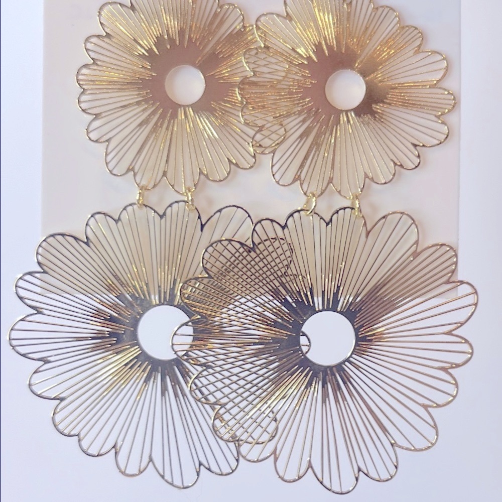 Nine West Radiant Gold Floral Earrings